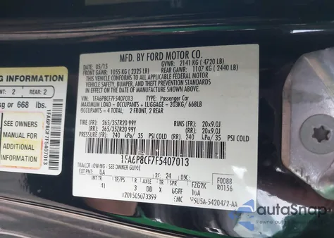 2015 Ford Mustang Gt Premium from USA, damaged, VIN 1FA6P8CF7F5407013